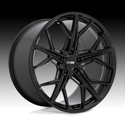 Cray Hammerhead Gloss Black Custom Corvette Wheels 1